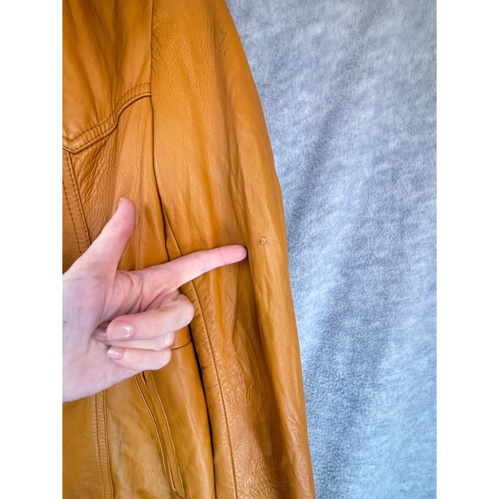 Vintage 70s Leather Jacket Womens S Driving‎ Western Yellow *Read - Picture 14 of 16